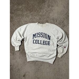 Vintage Mens Sweatshirt 90s MV Sport MISSION College Weave Streetwear Y2K Size L